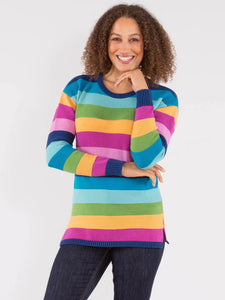 Women Rockley Rainbow Knit Striped Sweater