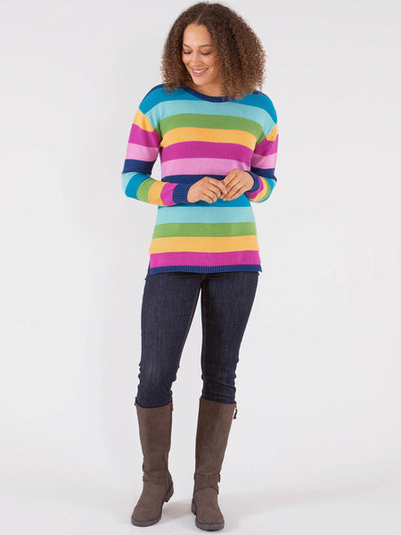 Women Rockley Rainbow Knit Striped Sweater