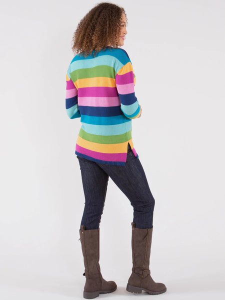 Women Rockley Rainbow Knit Striped Sweater