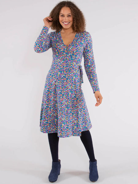 Women Highcliffe Jersey Long Sleeve Dress -Faraway Ditsy Print