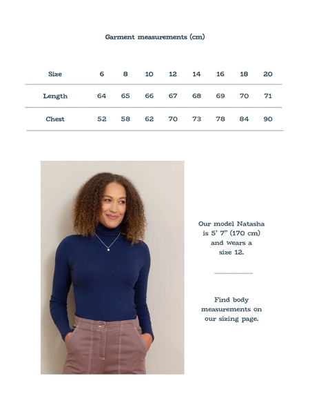 Women Peveril Roll Neck Jersey Top