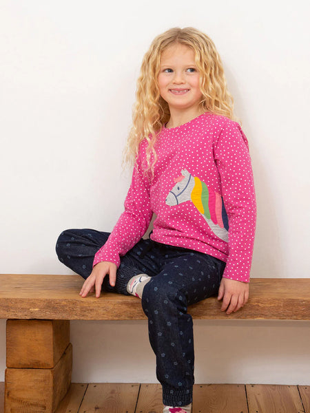 Rainbow Pony Pink Dots Long Sleeve T-Shirt