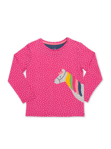 Rainbow Pony Pink Dots Long Sleeve T-Shirt