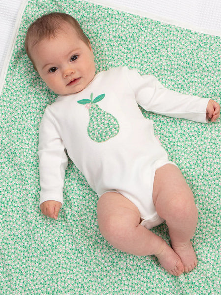 Pear-fect Applique Baby Bodysuit Long Sleeve