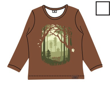 Long Sleeve Jersey T-Shirt -Autumnland (Forest) Mono Print