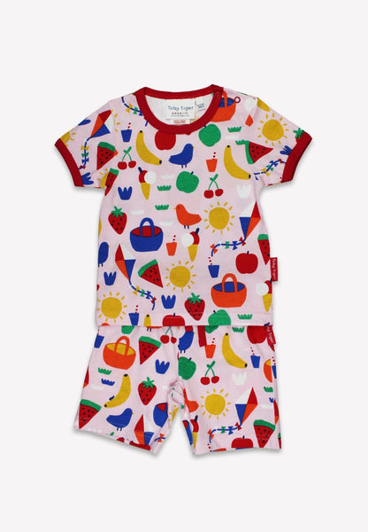 Short Pajama Set -Picnic Print
