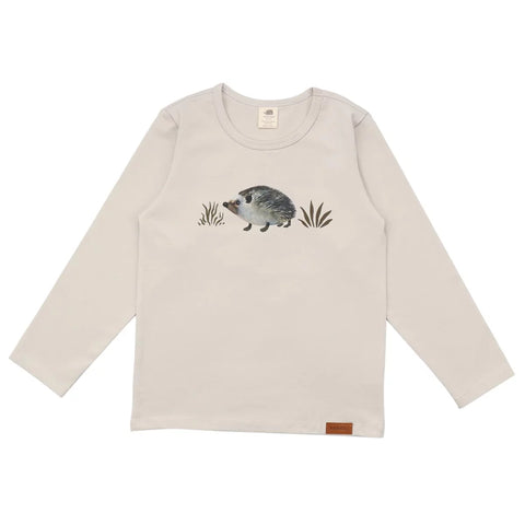 Long Sleeve Jersey T-Shirt -Autumnland (Hedgehog) Mono Print