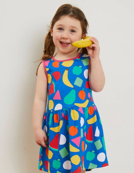 Sleeveless Summer Dress -Fruit Print