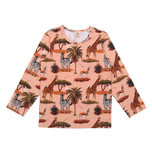 Long Sleeve T-Shirt for Kids The African Savanna Print