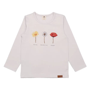 Long Sleeve T-Shirt for Kids Wild Flowers Mono Print