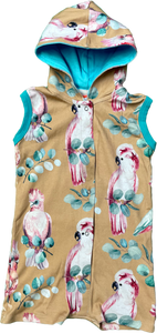 Hooded Summer Romper -Parrots Print