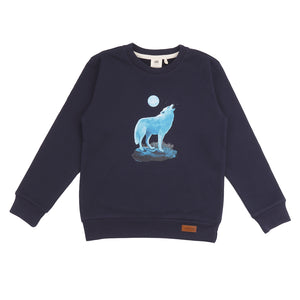 Sweatshirt -Singing Wolf Mono Print