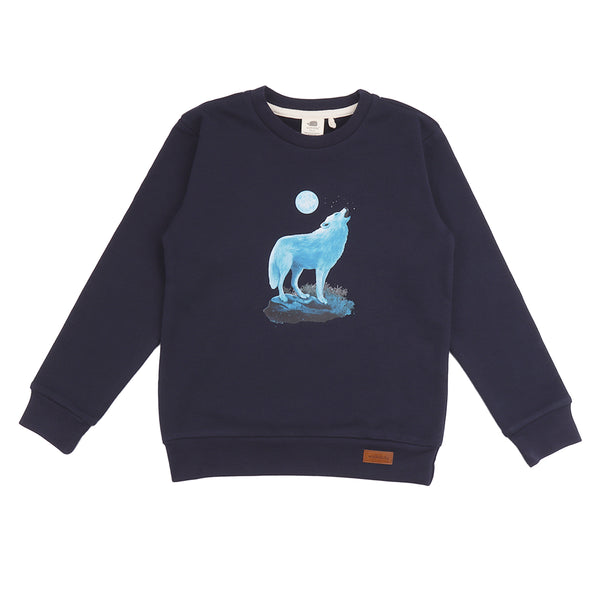 Sweatshirt -Singing Wolf Mono Print